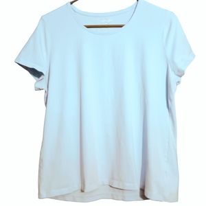 Kim Rogers Womens Petite Blue Crew Neck Short Sleeve Tee Shirt Size PXL